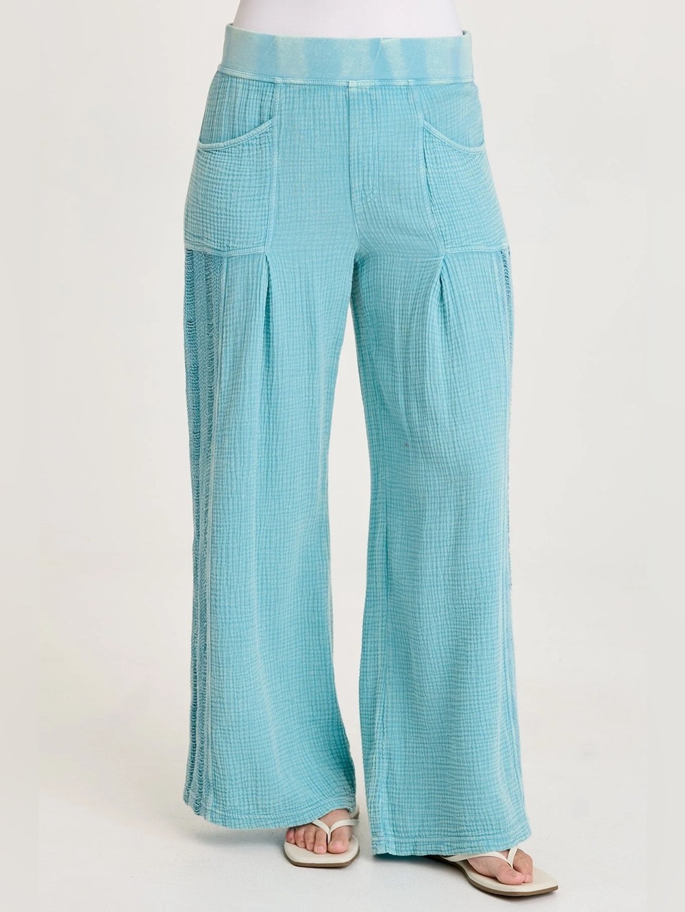 XCVI
ELU GAUZE LACE TRIM WIDE LEG PANT